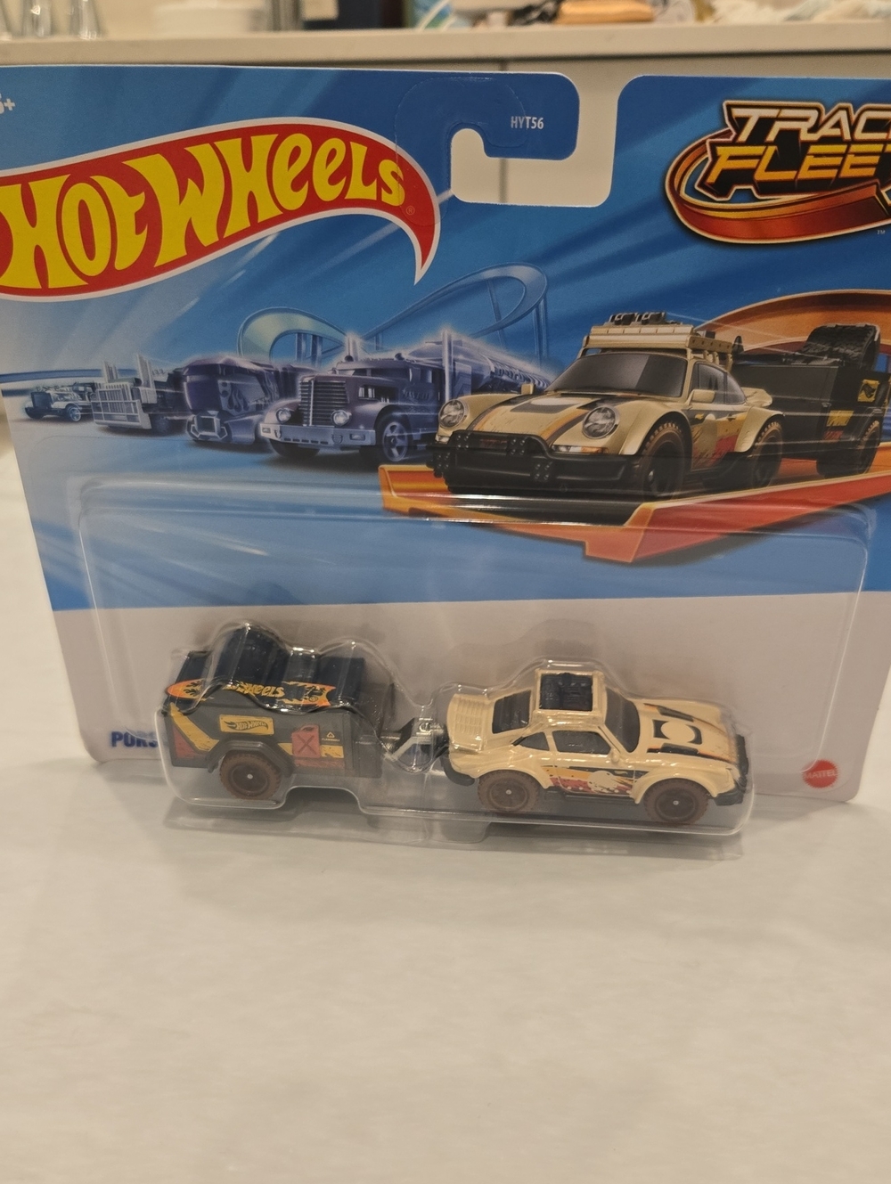 Track Fleet Beige Porsche 911 Off-Road Truck & Trailer Toy